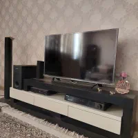 میز تلویزیون شیک /زیر تلویزیونی دورنگ مشکی و سفید
