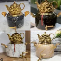 کتری قوری KST تمام استیل کف چدن طرح سماور بزرگ