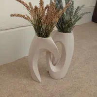 گلدان دوقلو به همراه گل