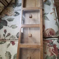 شکلات و تنقلات خوری چوبی چهار خانه درب دار
