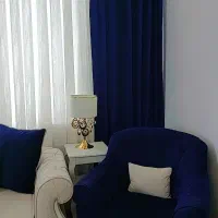 دکور پرده پانچ آبی نفتی