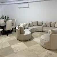 مبل راحتی و میز ناهارخوری ۶ نفره ست