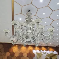 لوستر 16شعله نقره ای سفید L1393-8 لوسترسازان