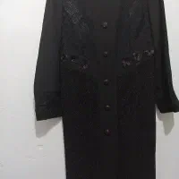 مانتو کرپ مازراتی مشکی مجلسی سایز ۴۴  نو