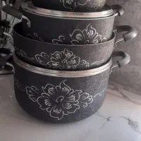 سرویس قابلمه تفلون ۷ تیکه به هم راه فلاکس