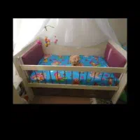 تخت کودک تمام ام دی اف با تشک سوپر رویال طبی نو نو