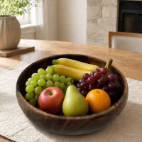 ظرف پذیرایی میوه خوری چوبی گردو