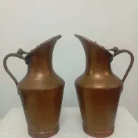 یک جفت پارچ مسی قدیمی خیلی تمیز