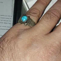 انگشتر نقره مردانه فیروزه اصل