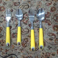 قاشق و چنگال دسته رنگی همه با هم