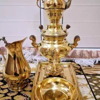 سماورنو زغالی 2 لیتر با سرویس ورق سنگین اصل تبریز