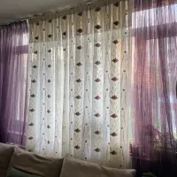 پرده طرح گل نیلوفر