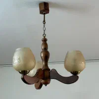 لوستر چوبی شیشه ای