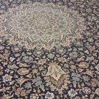 فرش سلیمان زیبا خوش نقش زمینه سورمه ای