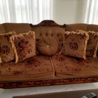 مبل نیمه کلاستیک ۷ نفره چوب گردو