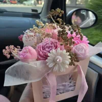 باکس شمع گل، شمع دکوری گیفت شمع،شمع معطر و دست‌ساز