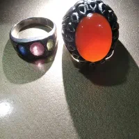 انگشتر نقره و بار سفید سنگ اصل