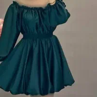 پیراهن عروسکی کوتاه ساتن فری سایز
