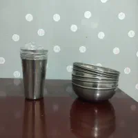 کاسه و لیوان استیل