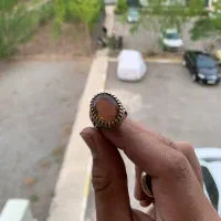 دو عدد انگشتر الکساندریت و عقیق مشکی