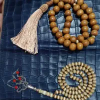 تسبیح چوب عناب و سنگ چشم ببر