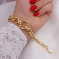 دستبند حلقه‌ای طرح طلا