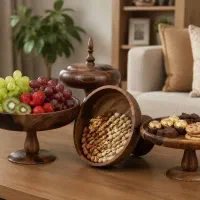 ست جهیزیه پذیرایی چهارتکه چوبی