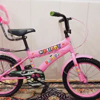 دوچرخه دخترانه صورتی سایز 16 نو محکم سالم