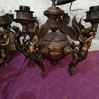 لوستر برنزفرشته انتیک قدیمی ۶ شاخه