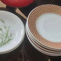 ۶ عدد نعلبکی نونوو ۲عدد گل گندمی قدیمی