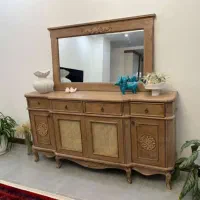 آینه کنسول منبتی حصیری