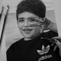 تابلو نقاشی سیاه قلم چهره رنگ روغن،فانتزی