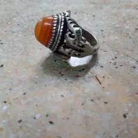 انگشتر نقره طرح ۴تا عقاب روی انگشتر  نگین ۳پوسته