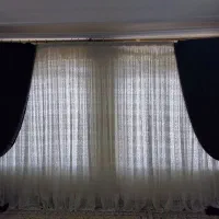 پرده تور با دستک مخمل