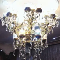 لوستر تمام برنز  ۶ شاخه ۲۴ شعله فرشته + ۳ دیوارکوب