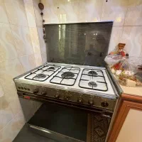 گاز پنج شعله فر دار با هود لمسی .نو سالم