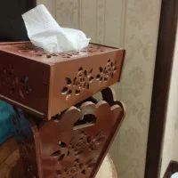 جا دستمال وسطل چوبی