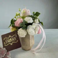 گلدان پودر سنگ و شمع