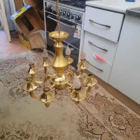 ۳عدد لوستر ۸ شاخه برنزی خیلی تمیز