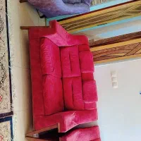 یک دست مبل هفت نفره زرشکی طوسی