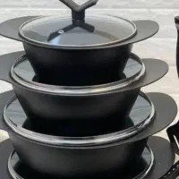 قابلمه ماهیتابه چدن داخل گرانیت ۸ پارچه R S KA نو