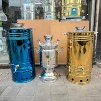 سماور بزرگ طلایی تا ۳۶۰ لیتری صنعتی هییتی شمعکدار