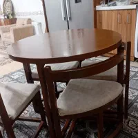 میز صندلی ناهارخوری چوبی کم جا