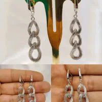 گوشواره آویزمدل ریطون طلا(نقره جات رویال)