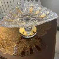میوه خوری و شکلات خوری گلدان کریستال طلاکوب