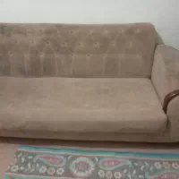 کاناپه سه نفر پشت لمسه رنگ قهوبی