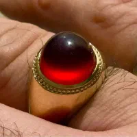 انگشتر تمام طلا ( رسول تهران ) عقیق سرخ یمنی کهنه