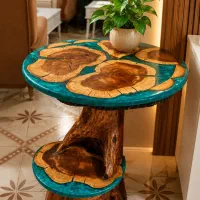 دکوراسیون چوبی روستیک و ایپوکسی