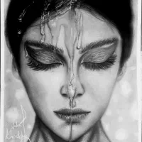 طراحی چهره سیاه قلم