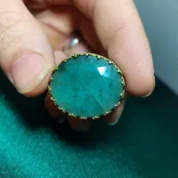 انگشتر نقره ۹۲۵ سنگ زمرد اصل بزرگ